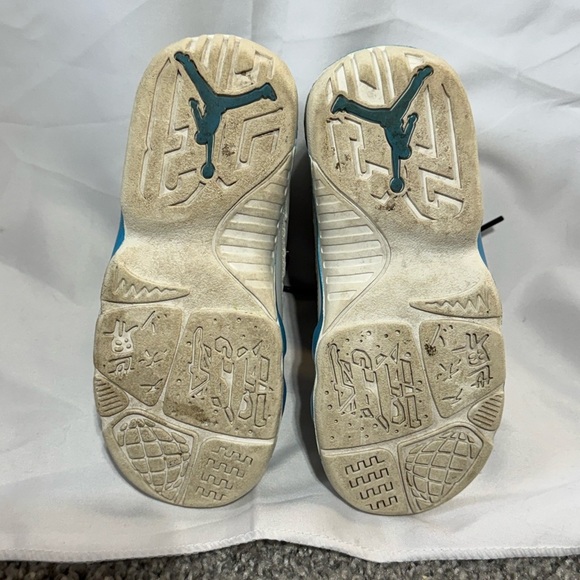 Jordan 9 Retro Toddler Shoes Summit White-Black-Dark Powder Blue Size 9C - Picture 10 of 10
